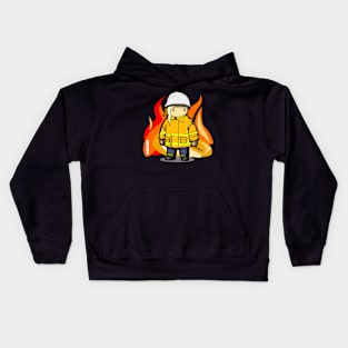 Rural Firefighter Female - Large Design (Light Hair) Kids Hoodie